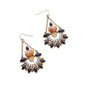 Geometric multi stone dangle earrings